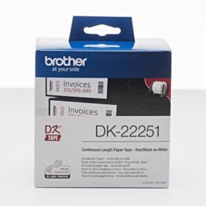 Etiketirull BROTHER DK22251 62mm x 15.24m, valge