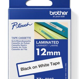 Kleepkirjalint BROTHER TZE-S231 12mm, must/valge