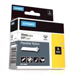 Kleepkirjalint DYMO RHINO 18489 19mm x 3.5m, must/valge