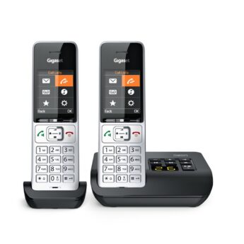Lauatelefon Gigaset COMFORT 500A Duo, analoogtelefon (hõbedane/must, 2 käepidet)