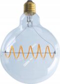 LED-pirn Segula Bridge Globe 125 Curved Plus clear E27 6,5W 1900K