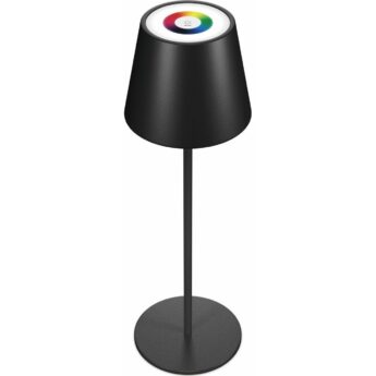 Laualamp Realpower LED-RGB laualamp reguleeritava heledusega akuga, must